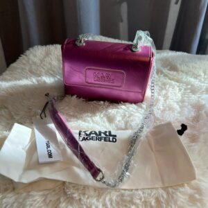 Kabelka Karl Lagerfeld crossbody fuschia večerná, spoločenská