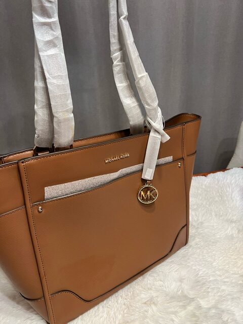 Dámska Kabelka kožená Michael Michael Kors - Harrison hnedá