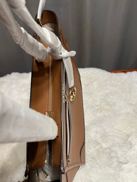 Dámska Kabelka kožená Michael Michael Kors - Harrison hnedá – Obrázok 4