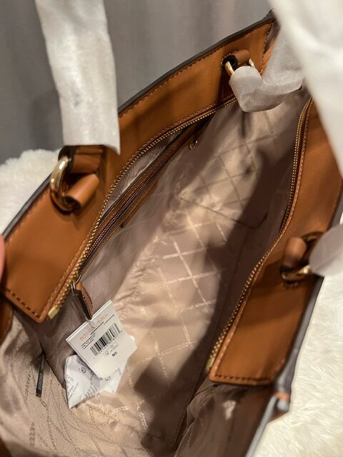 Dámska Kabelka kožená Michael Michael Kors - Harrison hnedá – Obrázok 5