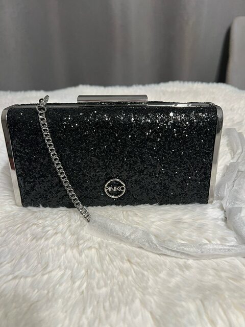 Dámska Kabelka PINKO ALSTROMERIA Clutch Box Black večerná, spoločenská crossbody