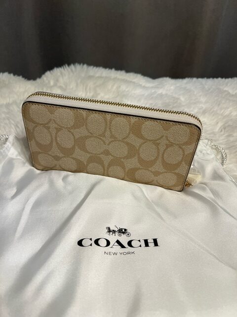 Dámska peňaženka COACH SIG LONG ZIP AROUND BEIGE – Obrázok 2