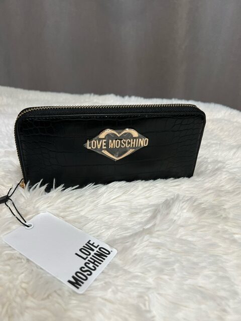 Dámska peňaženka LOVE MOSCHINO Porta Fogli Croco Black