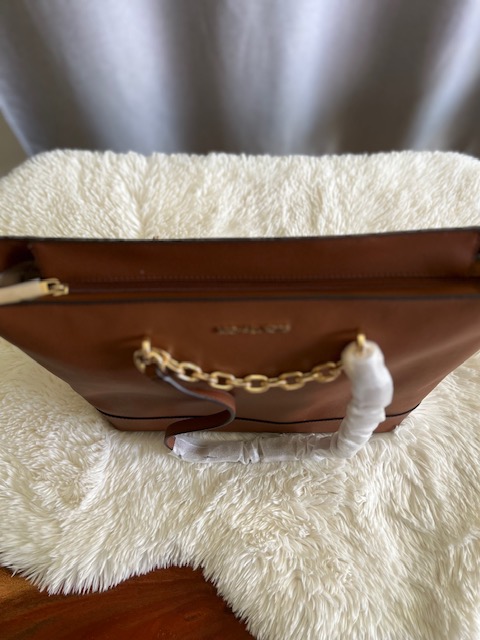 Dámska kožená kabelka Michael Kors Jet Set brown – Obrázok 3
