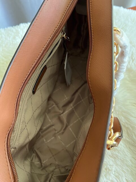 Dámska kožená kabelka Michael Kors Jet Set brown – Obrázok 6