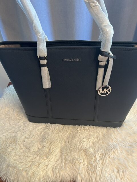 Dámska kožená kabelka Michael Kors Jet Set Blu – Obrázok 5