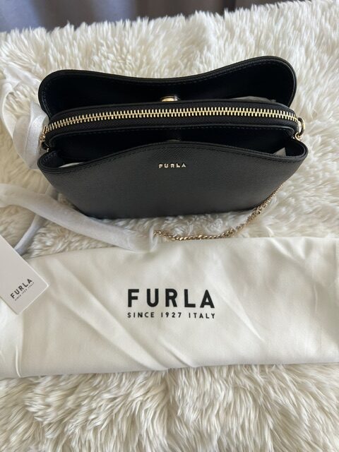 Dámska crossbody kabelka Furla Tessa black kožená – Obrázok 6