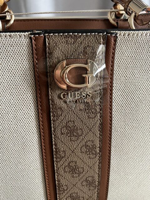Dámska cross kabelka Guess Canvas latte logo – Obrázok 2