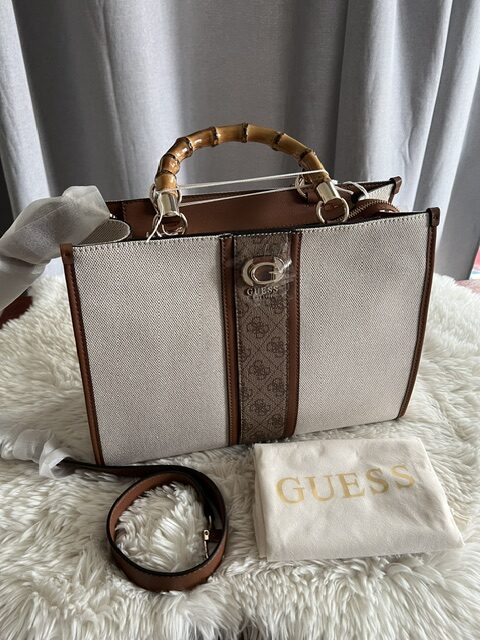 Dámska cross kabelka Guess Canvas latte logo